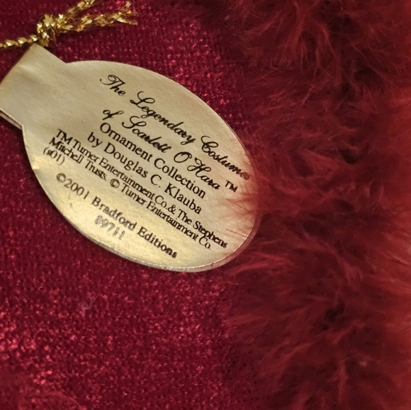 Gone with the Wind Scarlet Red Dress Christmas Ornament - Picture 3 of 5